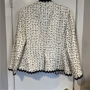 J. Crew Ivory and Black Patterned Blazer